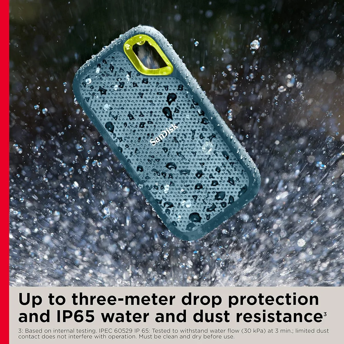 SanDisk Extreme Portable SSD 8TB (Monterey), Read & Write Speed up to 1050 & 1000 MB/s, Up to three meter drop protection and IP65 water and dust resistance, USB 3.2 Gen 2, 5 Year Warranty image 6