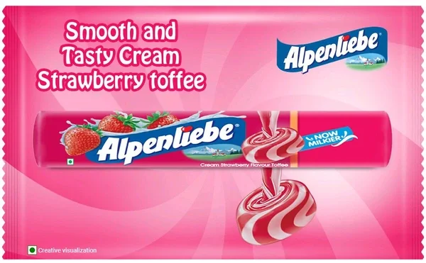 Alpenliebe Cream Strawberry Flavour Toffee 24.8g