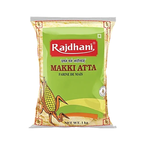 Rajdhani Makki Atta - 1kg, Gluten-Free Maize Flour | High Fibre & Protein