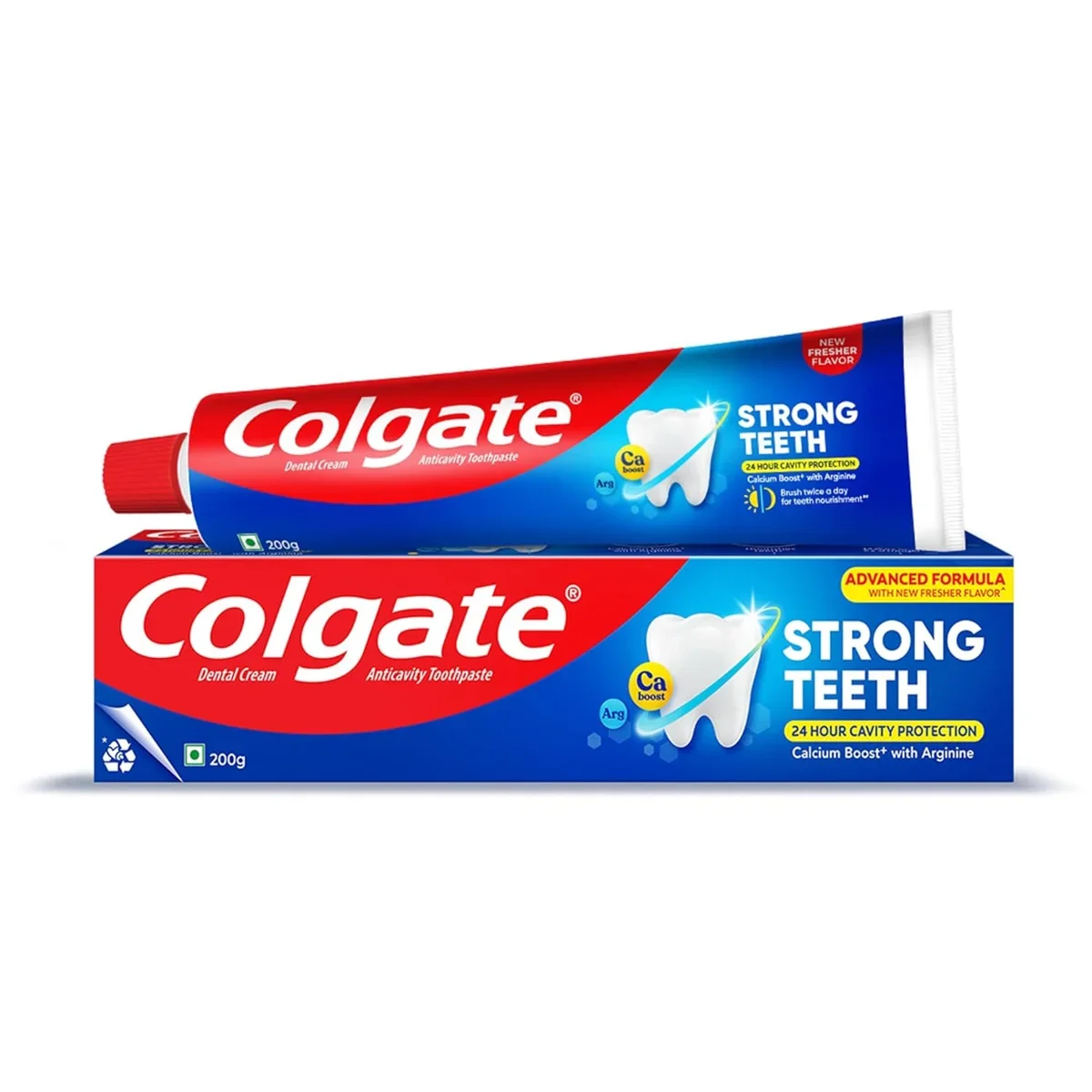 Colgatr Toothpaste Colgate Strong Teeth Toothpaste, 200gm with Free Toothpaste