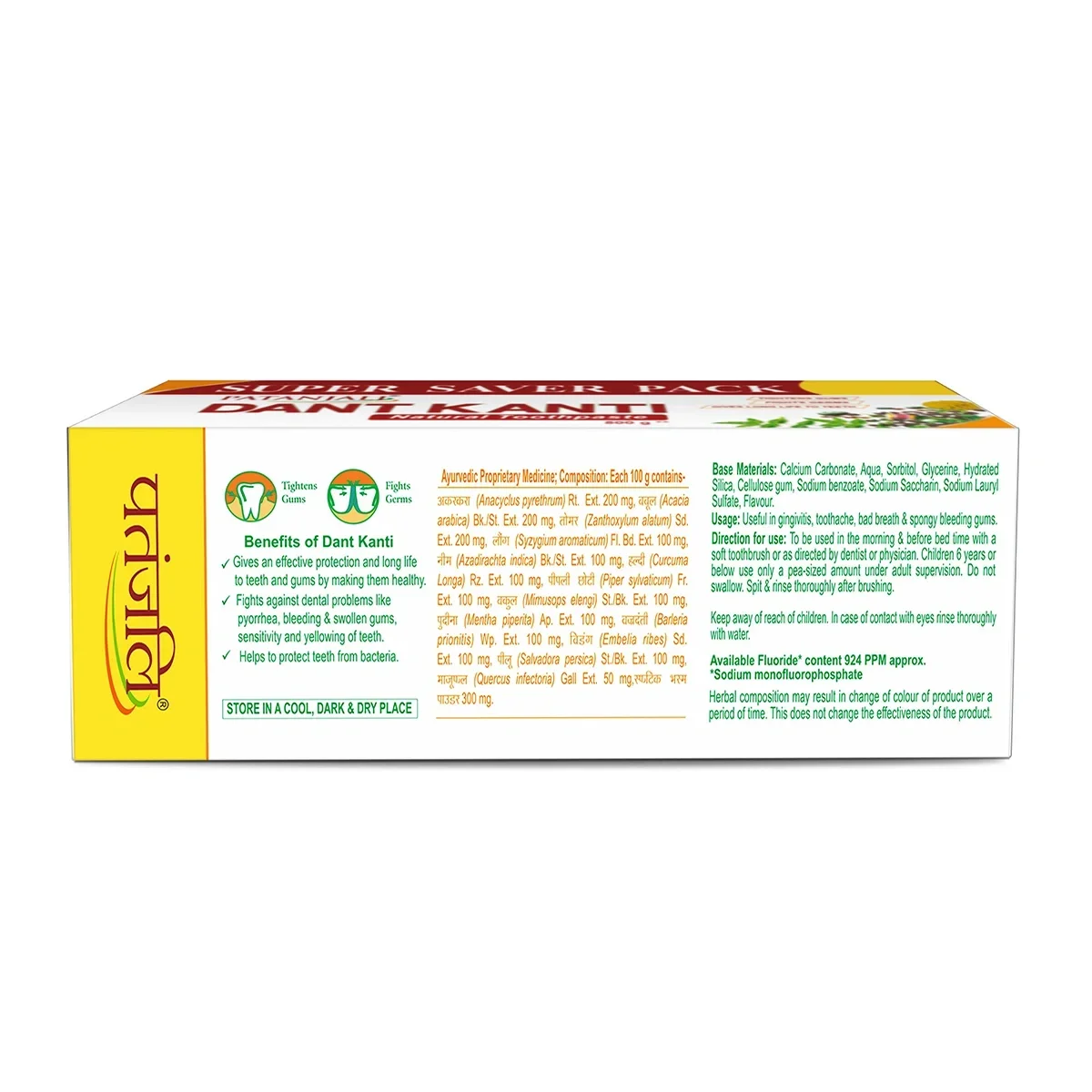 Patanjali Dant Kanti Natural Toothpaste 800G (200G X 4), Super Saver Value Pack image 5