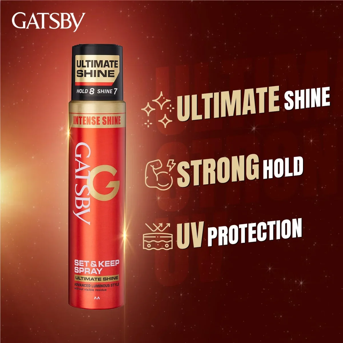 Gatsby Set & Keep Hair Spray - Ultimate Shine, 250ml image 8
