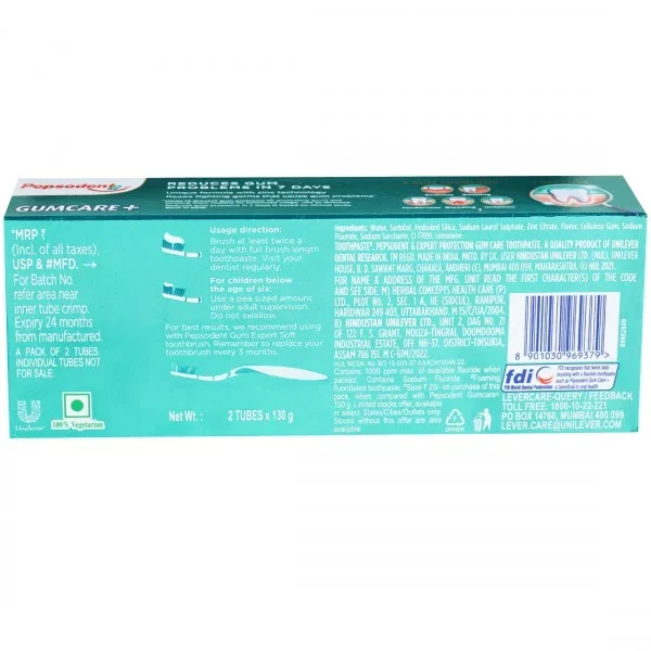 Pepsodent Gum Care Expert Protection Toothpaste, 2N x 130 g image 6
