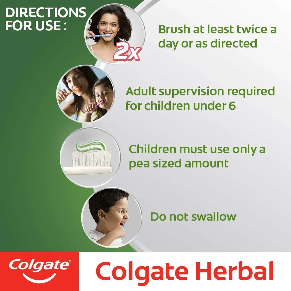 Colgate Herbal Oral Care Toothpaste, Goodness of Natural Ingredients for Healthy Teeth, 200g image 2