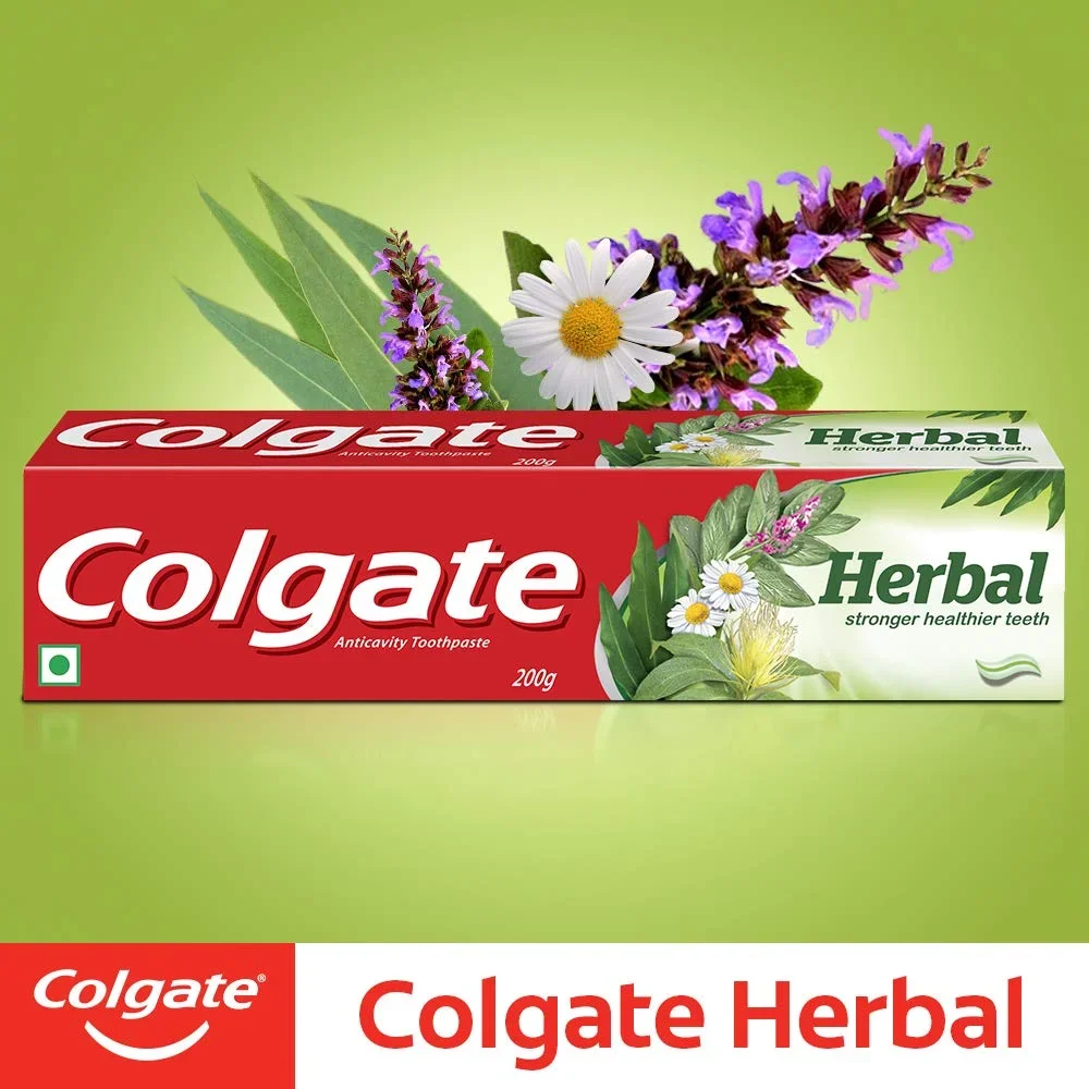 Colgate Herbal Oral Care Toothpaste, Goodness of Natural Ingredients for Healthy Teeth, 200g image 3