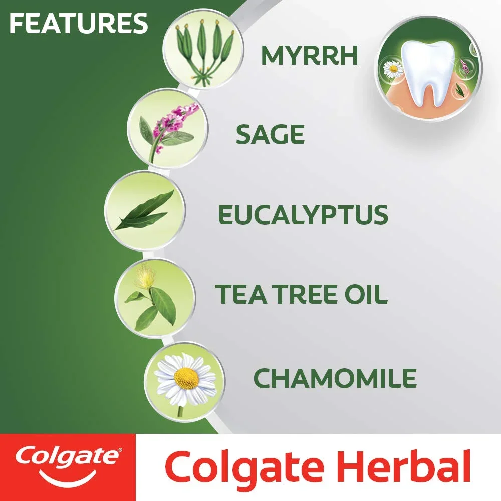 Colgate Herbal Oral Care Toothpaste, Goodness of Natural Ingredients for Healthy Teeth, 200g image 4
