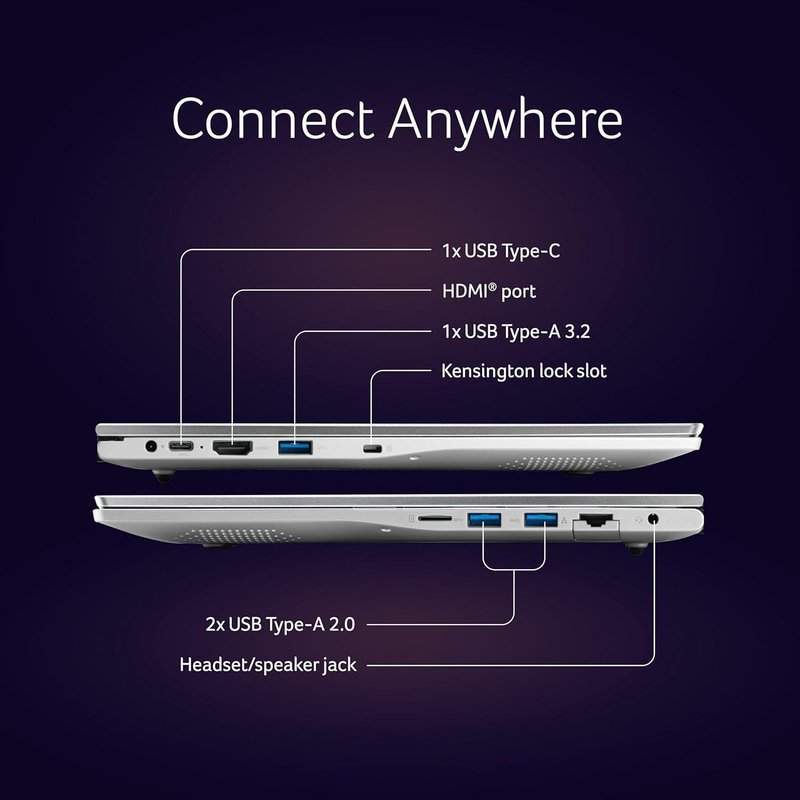 acer Aspire Lite AL15-52H, Intel Core i5-12450H 12th gen Processor, 16 GB LPDDR5, 512GB PCIe NVMe, 15.6"/39.62 cm, Windows 11 Home, MSO, Pure Silver, 1.70 kg, Backlit Keyboard, 1 Year Warranty image 5