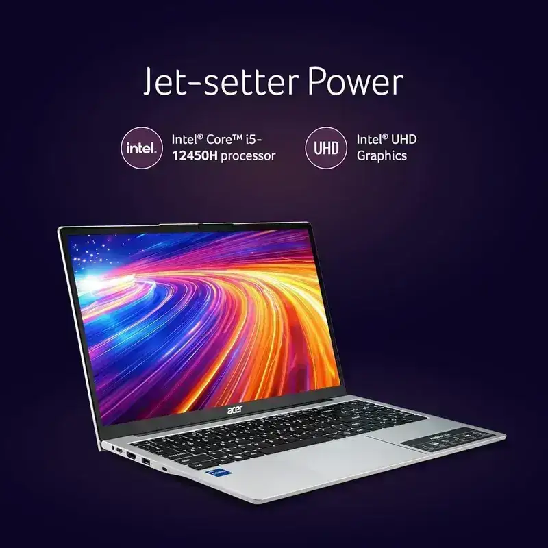 acer Aspire Lite AL15-52H, Intel Core i7-12650H 12th gen Processor, 16 GB LPDDR5, 512 GB PCIe NVMe, 15.6"/39.62 cm, Windows 11 Home, MSO, Pure Silver, 1.70 kg, Backlit Keyboard, 1 Year Warranty image 8