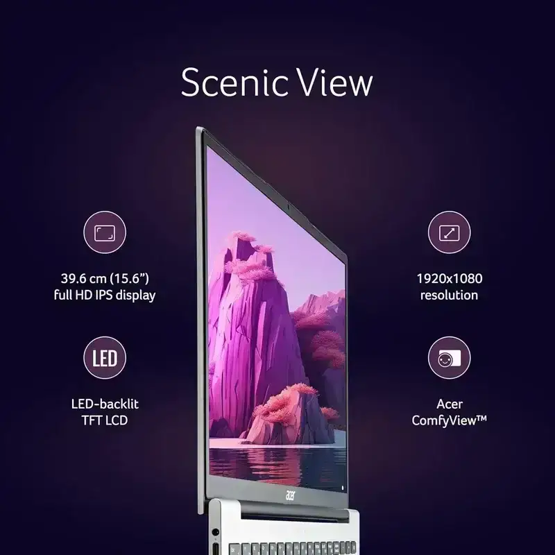 acer Aspire Lite AL15-52H, Intel Core i7-12650H 12th gen Processor, 16 GB LPDDR5, 1TB PCIe NVMe, 15.6"/39.62 cm, Windows 11 Home, MSO, Pure Silver, 1.70 kg, Backlit Keyboard, 1 Year Warranty image 6