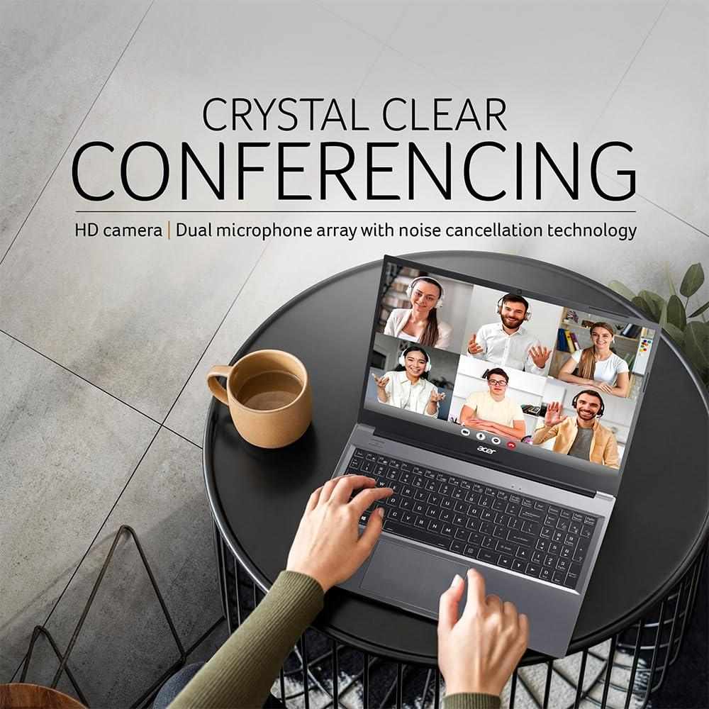 Acer Aspire Lite AL15-53, Intel Core i3-1305U 13th Gen, Thin and Light Premium Laptop, Windows 11 Home 8 GB DDR4 RAM, 256GB PCIe SSD MS Office, 39.62cm (15.6") Full HD 1920 x 1080 Display, Metal Body, Steel Gray, 1 Year Warranty image 3