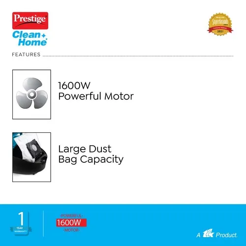 Prestige Cleanhome Typhoon 04 Vacuum Cleaner 1600W Dry Vacuum Cleaner with HEPA Filter & Blower Function – 10L Dust Capacity, 1 Year Warranty image 4