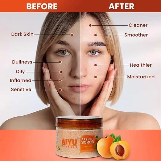 AIYU, Apricot Scrub for Face & Body | Deep Cleansing Scrub 250g image 3