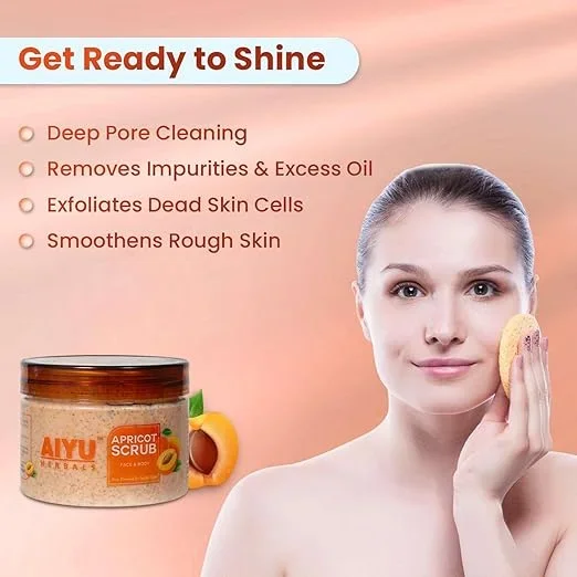 AIYU, Apricot Scrub for Face & Body | Deep Cleansing Scrub 250g image 4