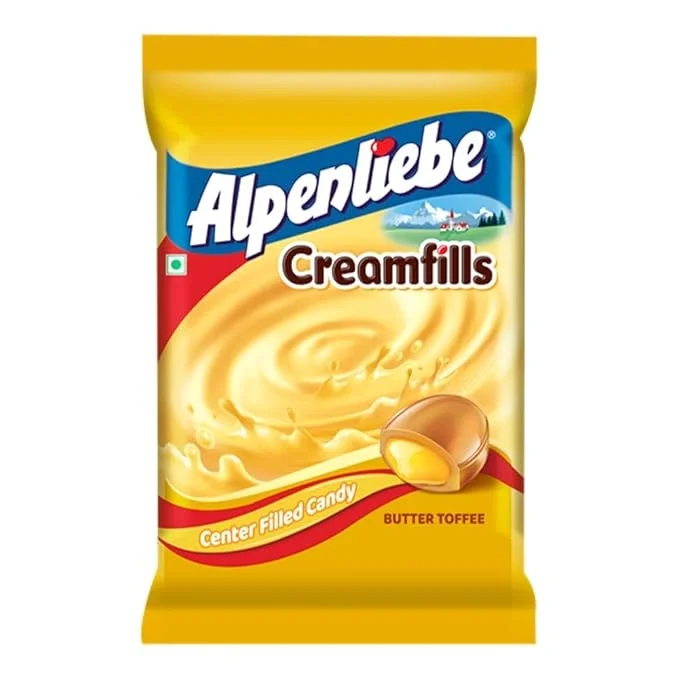 Alpenliebe Creamfills Butter Toffee Center Filled Candy pouch, 350gm