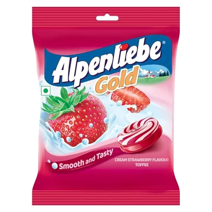Alpenliebe Gold Cream Strawberry Candy Pouch, 330gm