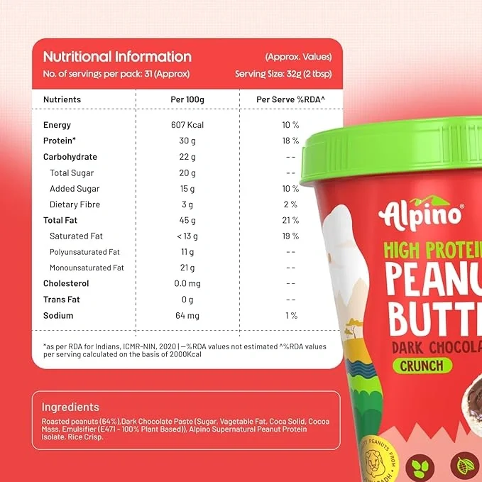 ALPINO 30g High Protein Dark Chocolate Peanut Butter Crunch 1kg image 6