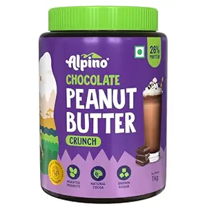 Alpino Chocolate Peanut Butter Crunch 1kg - Roasted Peanuts, Chocolate Paste & Brown Sugar