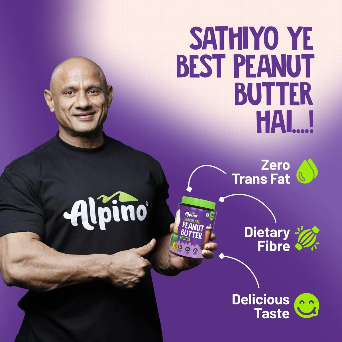 ALPINO Chocolate Peanut Butter Crunch 1kg - Roasted Peanuts, Chocolate Paste & Brown Sugar image 3