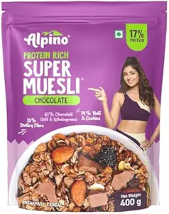  ALPINO Protein-Rich Super Muesli Chocolate 400g – 61% Whole Grains