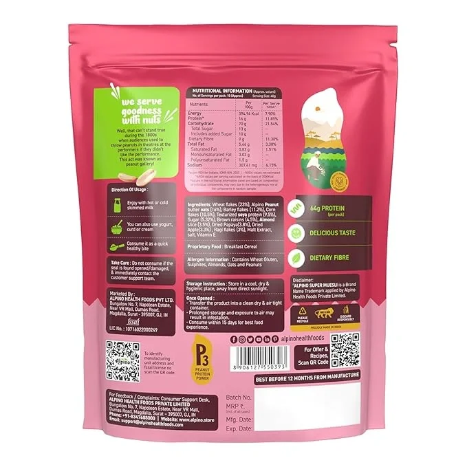  ALPINO Protein-Rich Super Muesli Fruit & Nuts 400g image 3