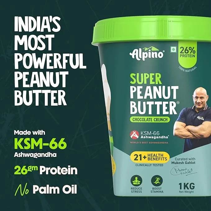 Alpino 1kg Super Peanut Butter – Chocolate Crunch with KSM-66 Ashwagandha image 8