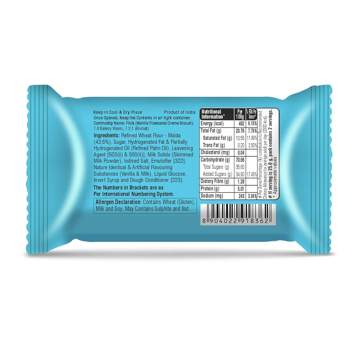 Americana Flick Vanilla Flavoured Creme Biscuits 500 gm (Pack of 10) image 2