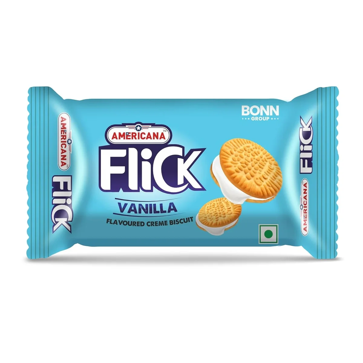 Americana Flick Vanilla Flavoured Creme Biscuits 500 gm (Pack of 10)
