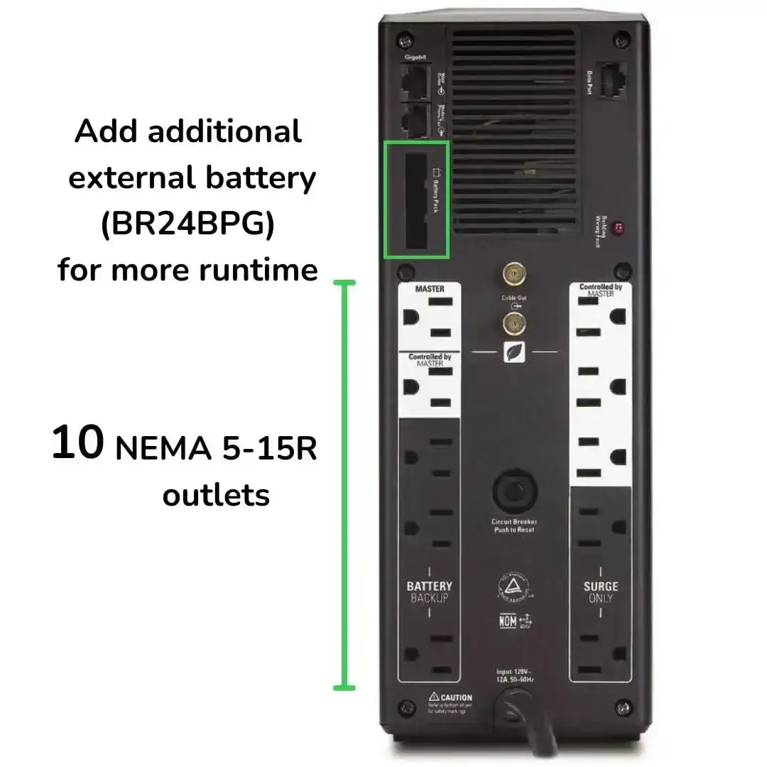 APC Back-UPS Pro BR1000G-IN, 1000VA line interactiv UPS | 600W, 230V UPS System, High-Performance Premium Power Backup & Protection for Home Office, Desktop PC, Gaming Console & Home Electronics | 2 Year Warranty image 2