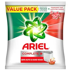  Ariel Complete Detergent Powder - 4kg | Removes 100 Tough Stains in 1 wash | Fragrance that lasts for 2 weeks |