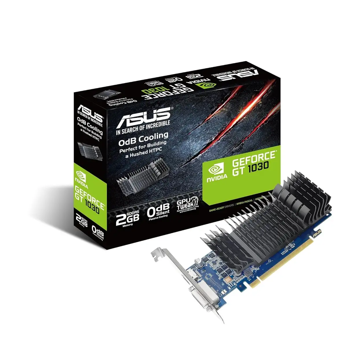 ASUS pci-e Graphic Card GT1030-SL-2G BRK GeForce 2GB GDDR5 for Silent HTPC Build 