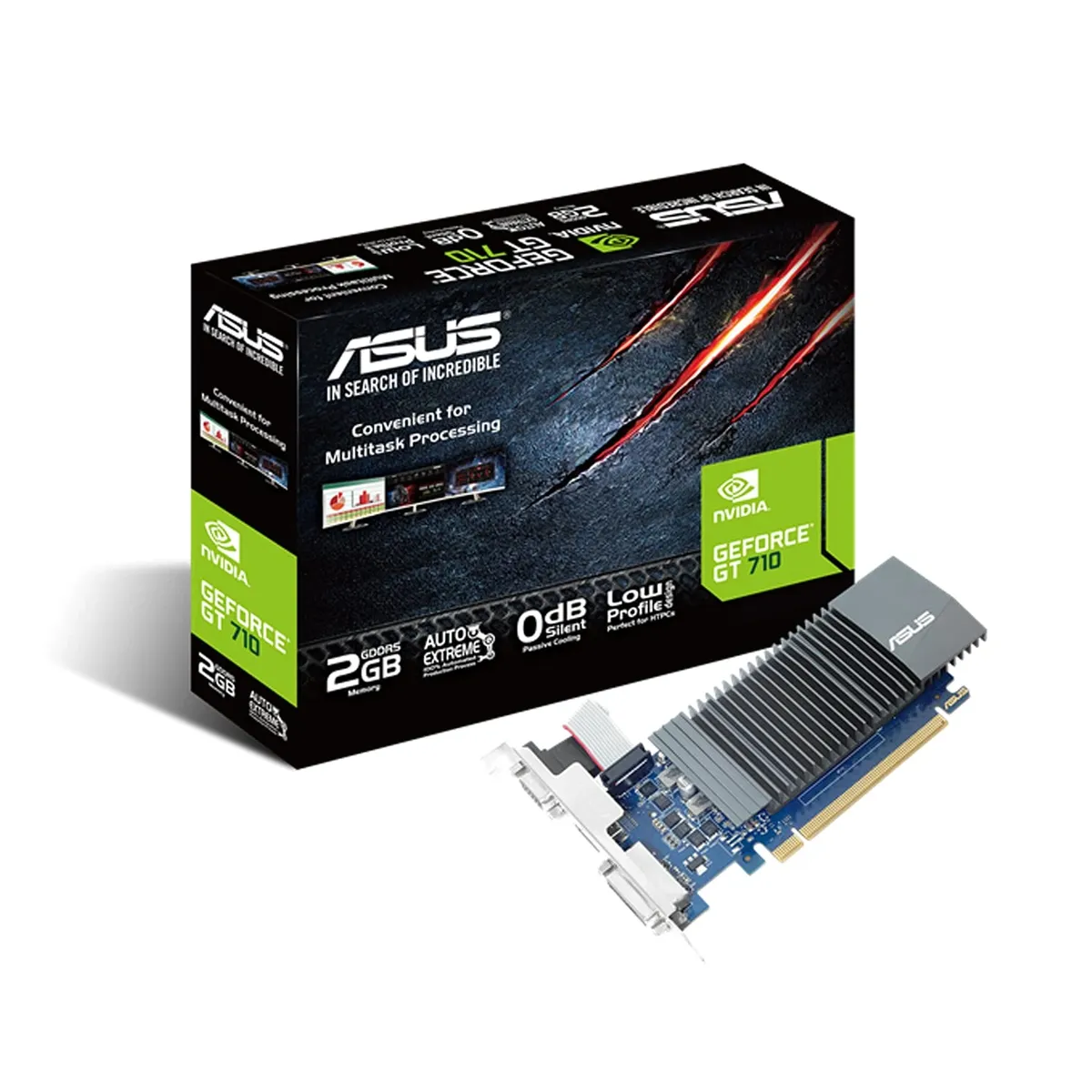 ASUS pci_e GeForce GT710 2GB GDDR5 64-Bit 0db Low Profile Graphics Card image 2