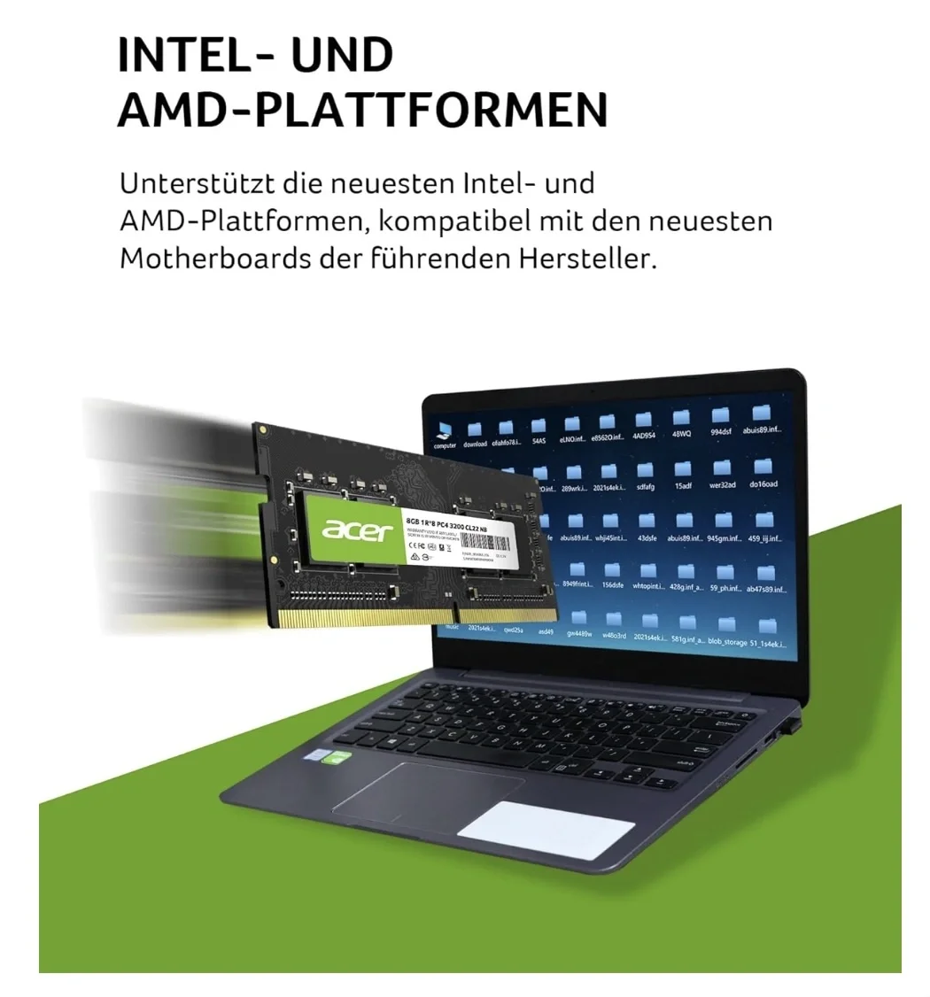 Acer SD100 8GB 3200 MHz DDR4 Laptop Memory - BL.9BWWA.206 image 2