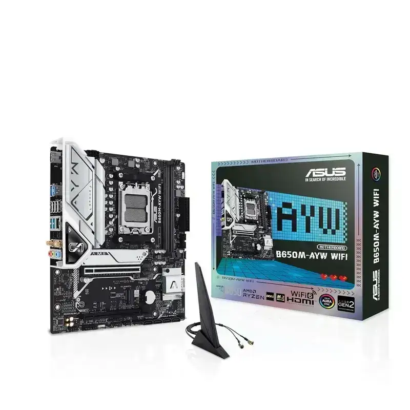 AMD B650 Micro-ATX motherboard with DDR5, Ready for AMD Ryzen™ 7000, 8000 & 9000 Series, PCIe 5.0 M.2 support, HDMI™, Realtek 2.5Gb Ethernet, Wi-Fi 6, rear USB 10Gbps ports, front USB 5Gbps Type-C®, SATA 6 Gbps, Two-Way AI Noise Cancelation, Aura Sync, 3 Year Warranty image 2