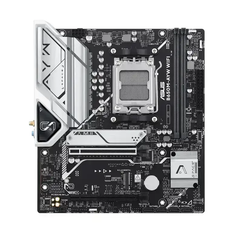 AMD B650 Micro-ATX motherboard with DDR5, Ready for AMD Ryzen™ 7000, 8000 & 9000 Series, PCIe 5.0 M.2 support, HDMI™, Realtek 2.5Gb Ethernet, Wi-Fi 6, rear USB 10Gbps ports, front USB 5Gbps Type-C®, SATA 6 Gbps, Two-Way AI Noise Cancelation, Aura Sync, 3 Year Warranty image 3