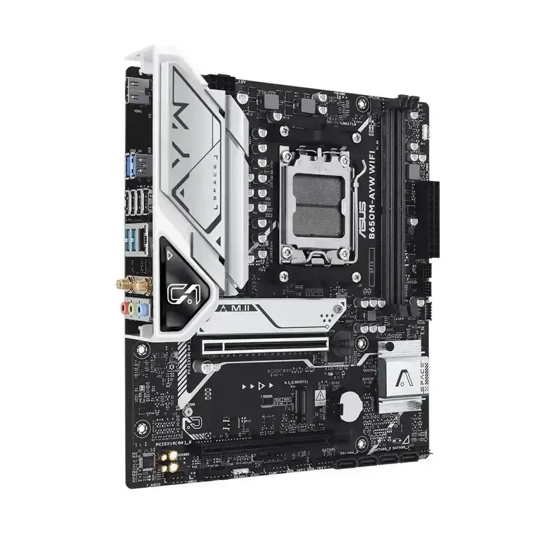 AMD B650 Micro-ATX motherboard with DDR5, Ready for AMD Ryzen™ 7000, 8000 & 9000 Series, PCIe 5.0 M.2 support, HDMI™, Realtek 2.5Gb Ethernet, Wi-Fi 6, rear USB 10Gbps ports, front USB 5Gbps Type-C®, SATA 6 Gbps, Two-Way AI Noise Cancelation, Aura Sync, 3 Year Warranty image 4