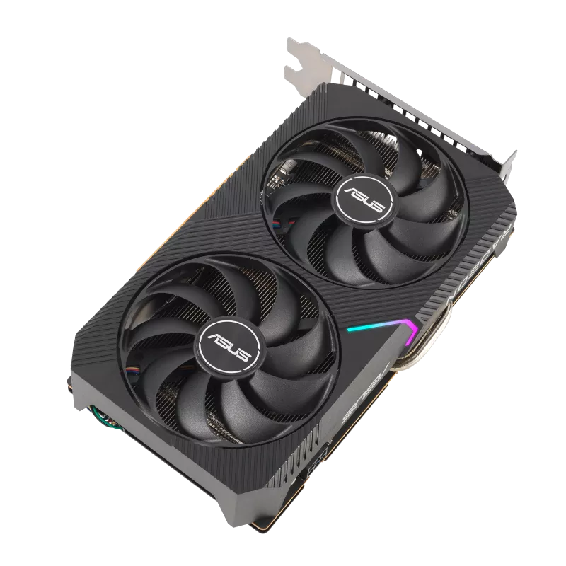 ASUS Dual Radeon™ RX 6500 XT OC Edition 4GB GDDR6 with two powerful Axial-tech fans and a 2-slot design for broad compatibility. image 4