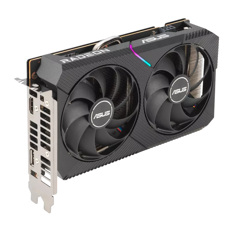 ASUS Dual Radeon™ RX 6500 XT OC Edition 4GB GDDR6 with two powerful Axial-tech fans and a 2-slot design for broad compatibility. image 9