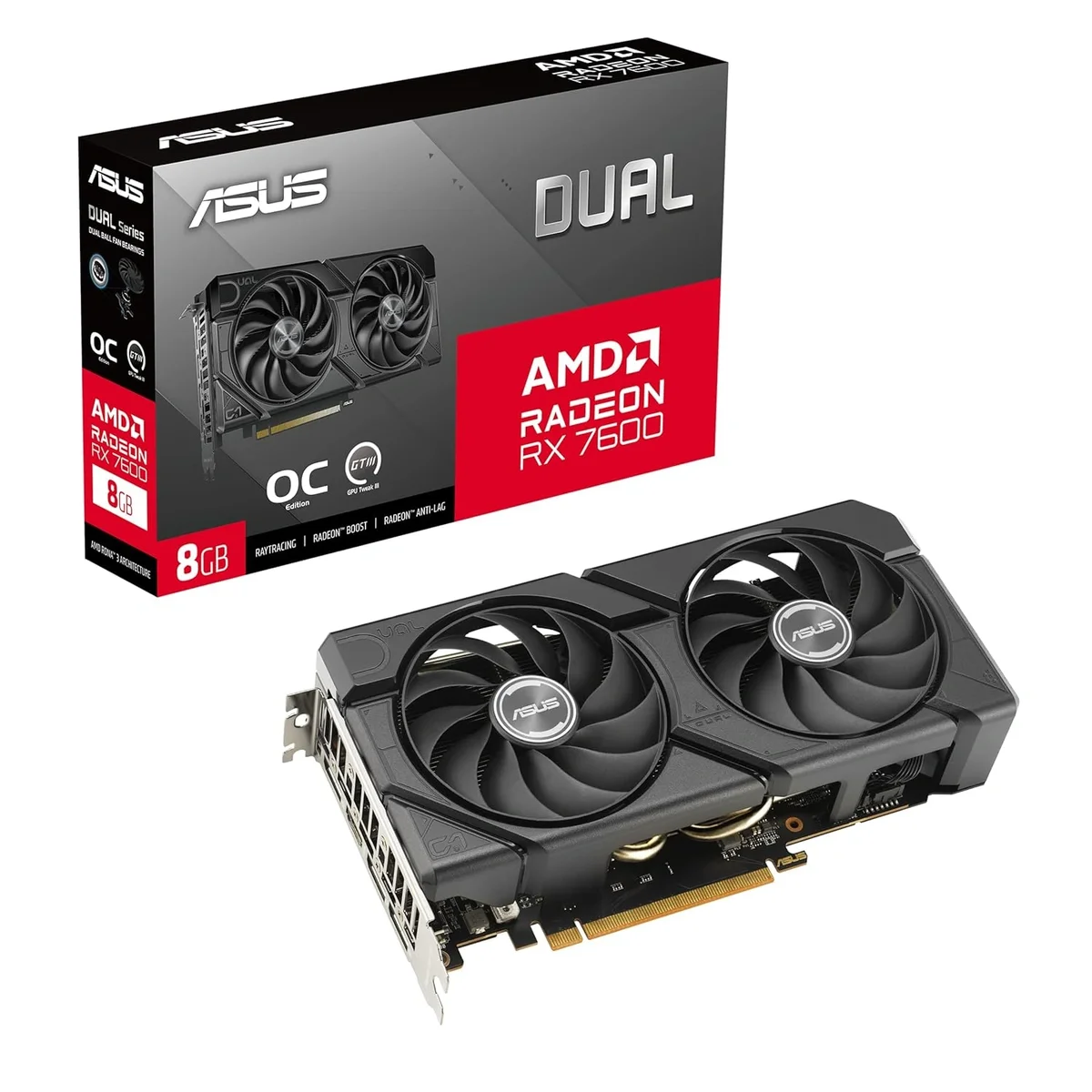 Asus Dual Radeon RX 7600 EVO OC Edition 8GB Graphics Card