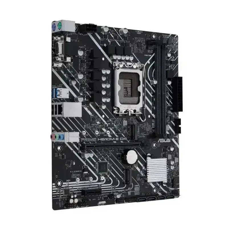ASUS Prime H610M-E D4, Intel® LGA 1700 socket, Ready for 12th Gen Intel® processors, Mic-ATX Motherboard with DDR4, Dual M.2 Slots, Realtek 1 Gb Ethernet, Display Port, HDMI, D-Sub, USB 3.2 Gen 1 Ports, Sata 6 Gbps, 3 Year Warranty image 2