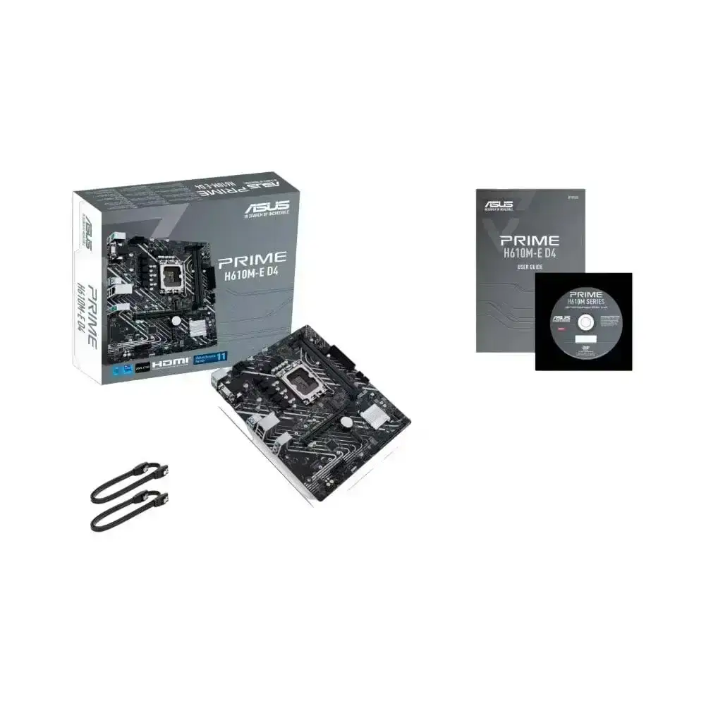 ASUS Prime H610M-E D4, Intel® LGA 1700 socket, Ready for 12th Gen Intel® processors, Mic-ATX Motherboard with DDR4, Dual M.2 Slots, Realtek 1 Gb Ethernet, Display Port, HDMI, D-Sub, USB 3.2 Gen 1 Ports, Sata 6 Gbps, 3 Year Warranty image 5