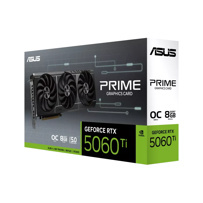 ASUS Prime GeForce RTX™ 5060 Ti 8GB GDDR7 OC Edition Graphics Card (PCIe® 5.0, 8GB GDDR7, HDMI®/DP 2.1, 2.5-Slot, Axial-tech Fans, Dual BIOS) image 9