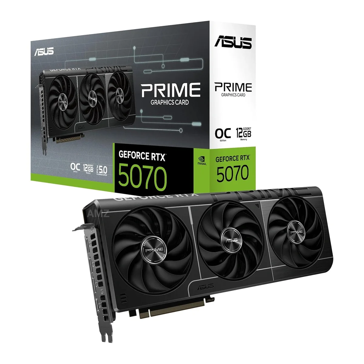 ASUS Prime GeForce RTX™ 5070 12GB GDDR7 OC Edition Graphics Card (PCIe® 5.0, 12GB GDDR7, HDMI®/DP 2.1, 2.5-Slot, Axial-tech Fans, Dual BIOS)