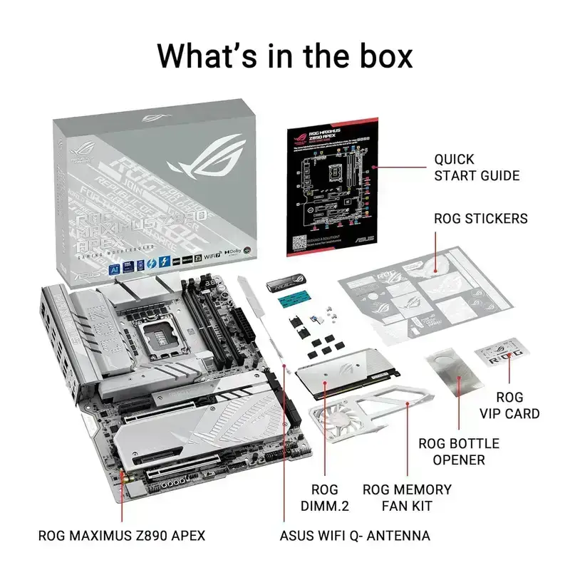 ASUS ROG MAXIMUS Z890 APEX Intel® Z890 LGA 1851 ATX motherboard, Ready for Intel® Core™ Ultra Processors(Series 2), Advanced AI PC-ready, 22+2+1+2 stages, DDR5, WiFi 7, 5G LAN, 3x PCIe® 5.0 M.2, Thunderbolt™ 4, USB Type-C®, AI OC, Cooling & Networking, 3 Year Warranty image 6