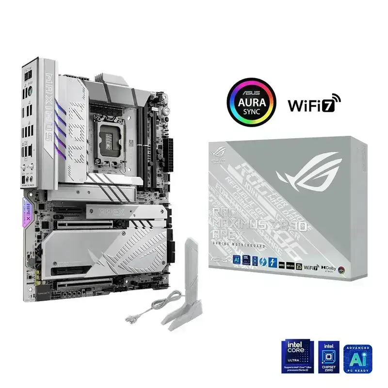ASUS ROG MAXIMUS Z890 APEX Intel® Z890 LGA 1851 ATX motherboard, Ready for Intel® Core™ Ultra Processors(Series 2), Advanced AI PC-ready, 22+2+1+2 stages, DDR5, WiFi 7, 5G LAN, 3x PCIe® 5.0 M.2, Thunderbolt™ 4, USB Type-C®, AI OC, Cooling & Networking, 3 Year Warranty image 7