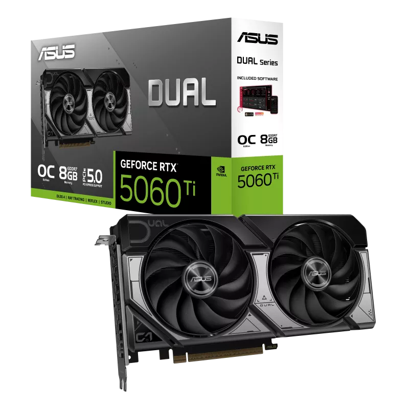 ASUS Dual NVIDIA GeForce RTX 5060 Ti 8GB GDDR7 OC Edition - Graphics Card (PCIe 5.0, DLSS 4, HDMI 2.1b, DisplayPort 2.1b, 2.5-Slot, Axial Fans, 0dB Technology, Dual BIOS) image 9