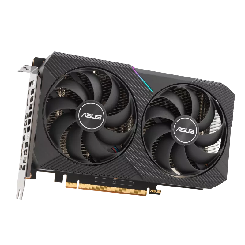 ASUS Dual Radeon™ RX 6500 XT OC Edition 4GB GDDR6 with two powerful Axial-tech fans and a 2-slot design for broad compatibility. image 5