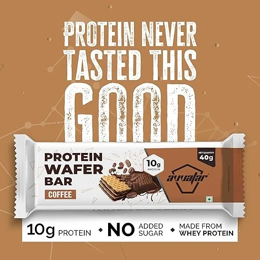 Avvatar Protein Wafer Bar, Coffee Flavour, 10g Protein