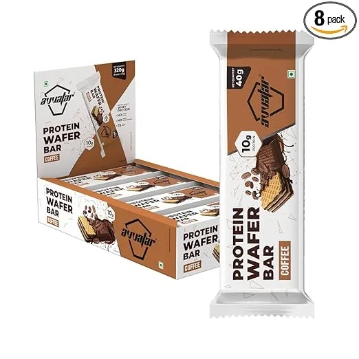  Avvatar PROTEIN WAFER BAR | 10g Protein | Pack of(40g each) | Coffee Flavour | 2g Fiber | No Added Sugar | image 4