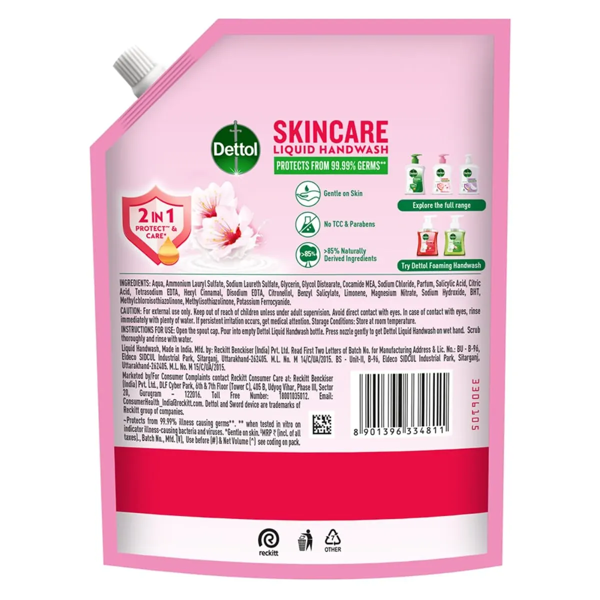 Dettol Liquid Handwash Refill – Skincare Hand Wash- 1350ml image 2