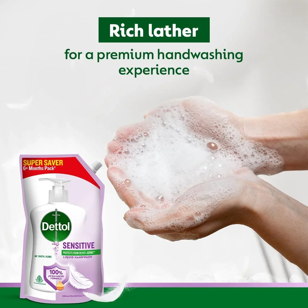 Dettol Liquid Hand wash Refill, Sensitive, 675ml  image 6